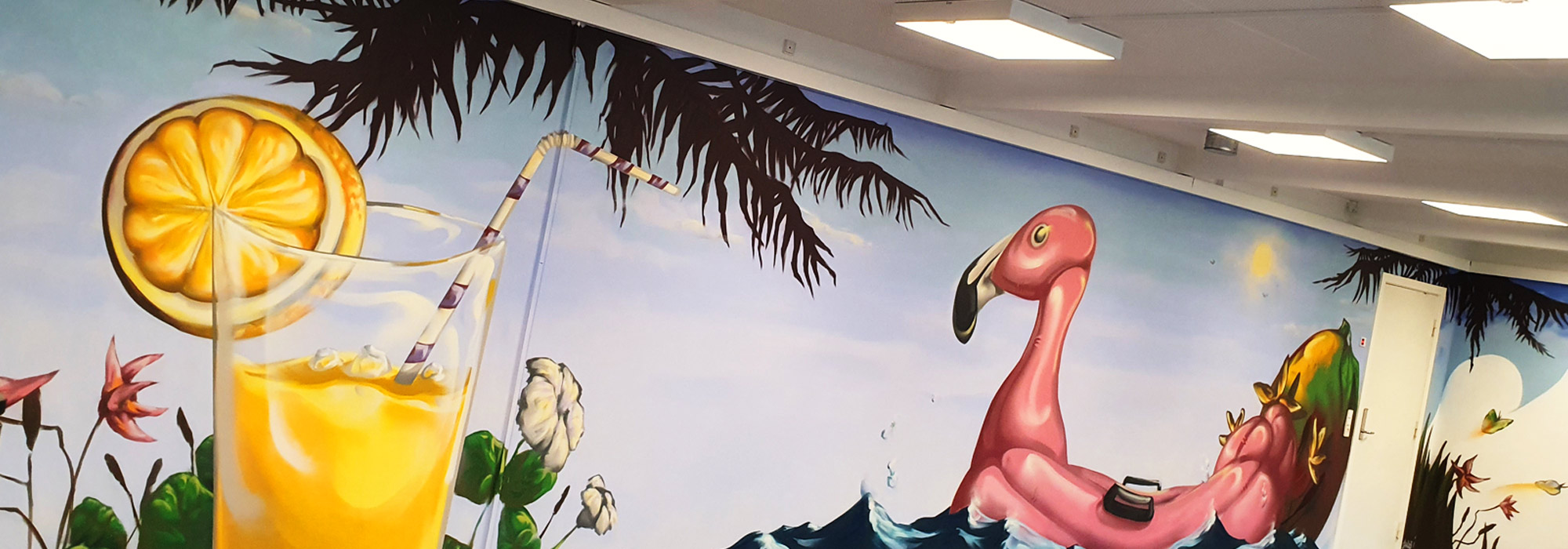 Firma kunst udsmykning lavet til COOP Danmark der ønskede at få etableret et flot medarbejder lokale