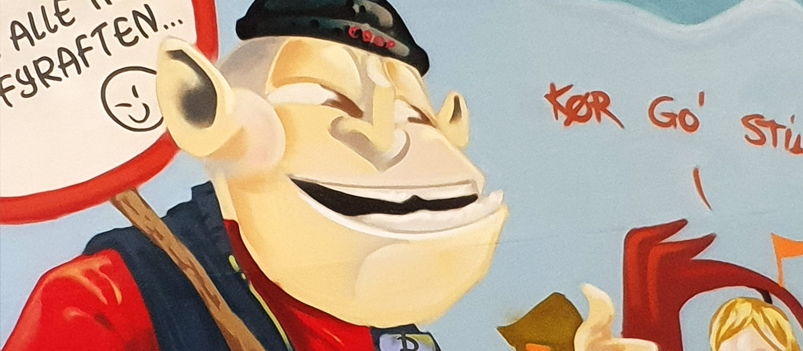 Udsmykning til virksomheden COOP Danmark med motiv af maskot
