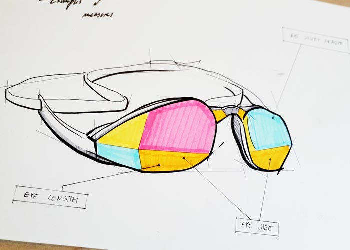 Koncept illustration til brug ved marketing for svømmebrillefirmaet Magig5