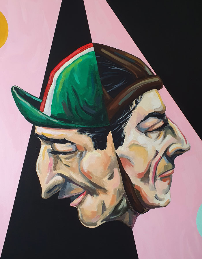 Bestil maleri af sportsstjerner - her cykelrytterne Fausto Coppi og Gino Bartali